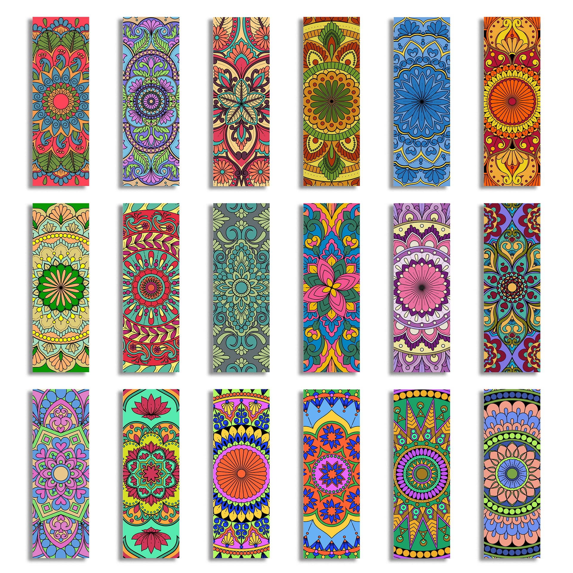 Ambiyaa Set of 18 Handmade Mandala Bookmarks in Indian Colors Ambiyaa